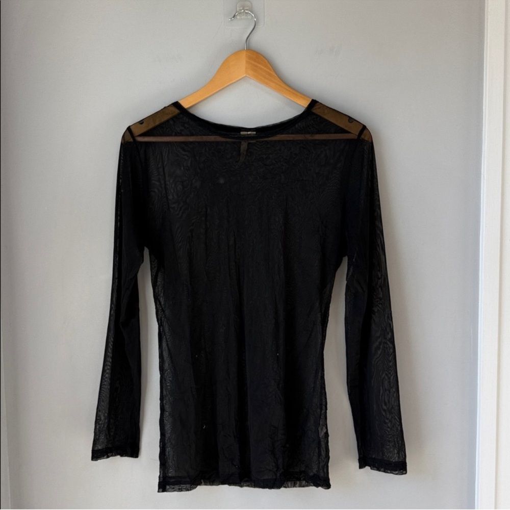 Comfy USA Sheer Black Mesh Crinkle Fabric